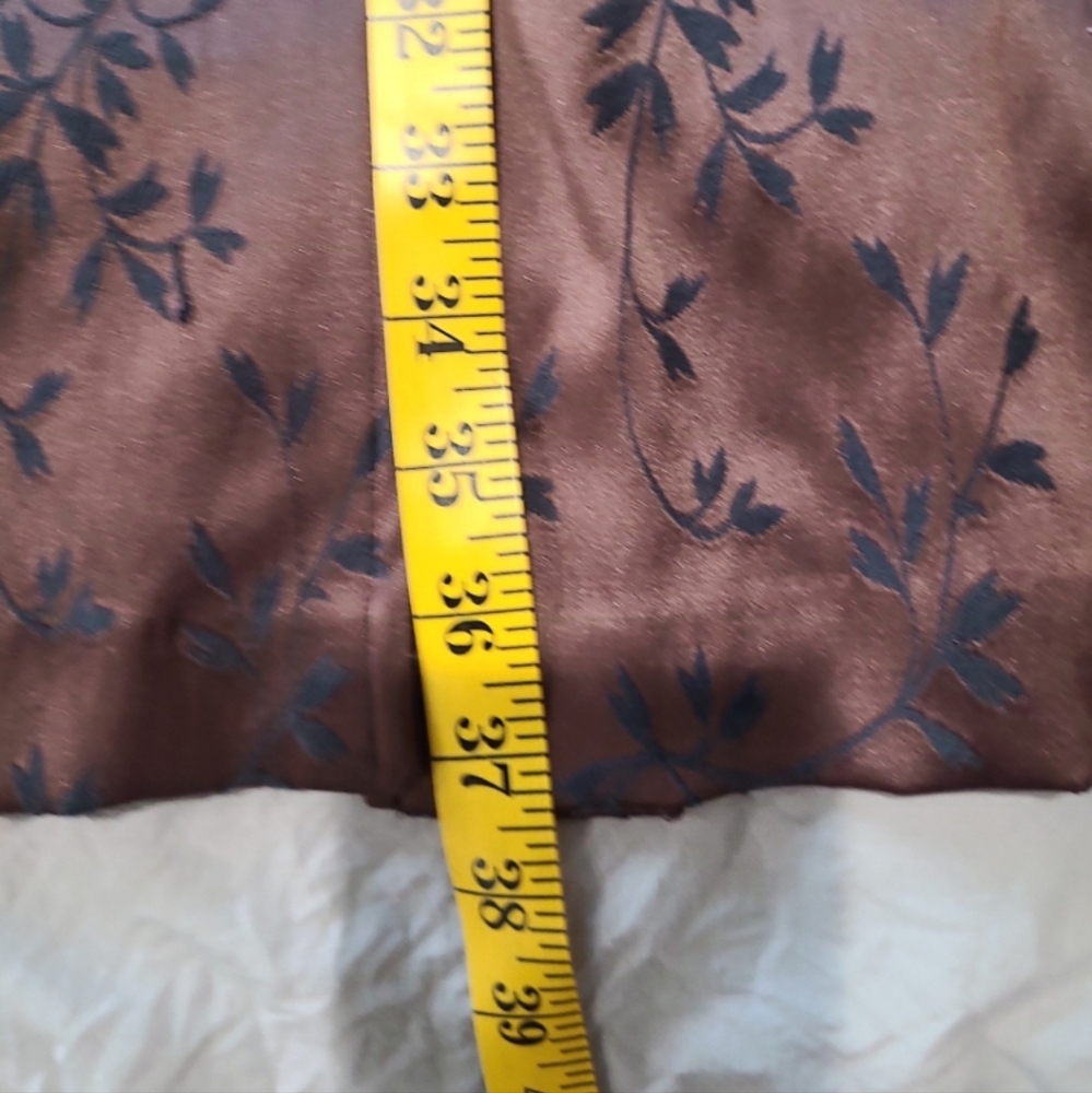 Vintage Brown Satiny Embroided Evening Jacket Blazer Women SZ Small - Picture 10 of 11